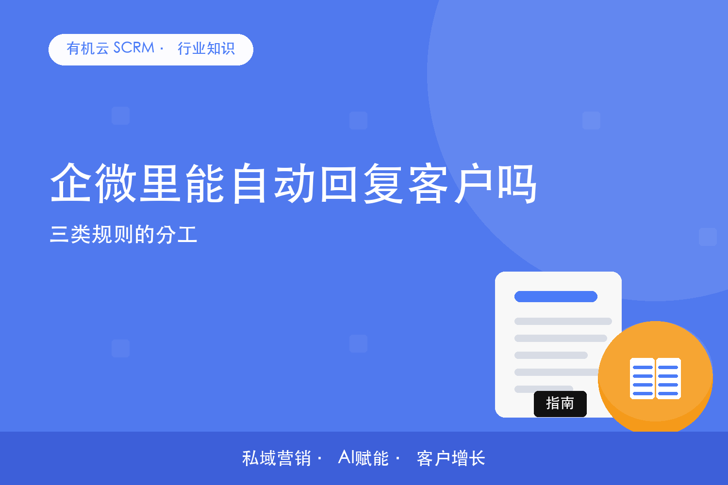 有机云｜企微里能自动回复客户吗？三类规则的分工 配图