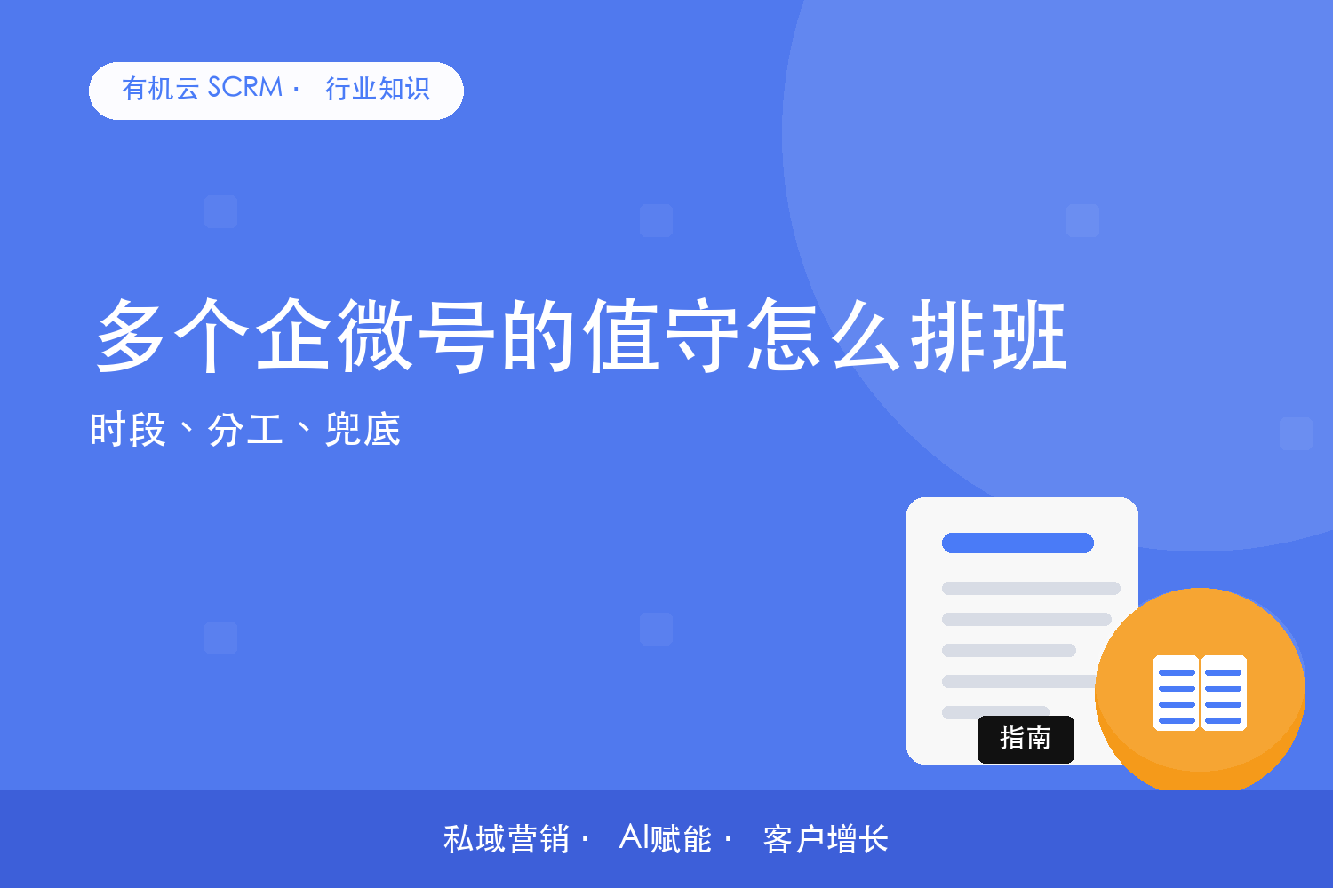 有机云｜多个企微号的值守怎么排班？时段、分工、兜底 配图